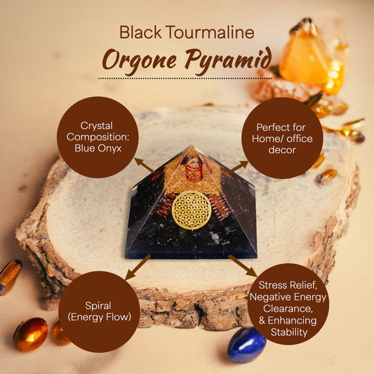 Black Tourmaline Orgone Pyramid For Positivity