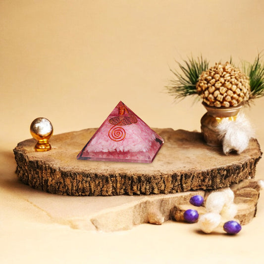 Rose Quartz Crystal Pyramid For Love