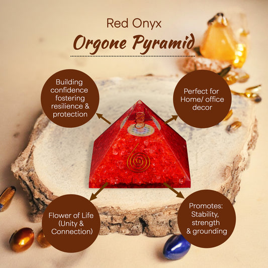 Red Onyx Orgone Crystal Pyramid