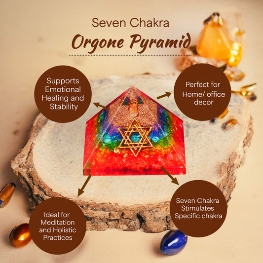 Seven Chakra Onyx Pyramid For Positivity