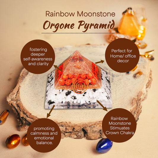 Rainbow Moonstone orgone Crystal Pyramid