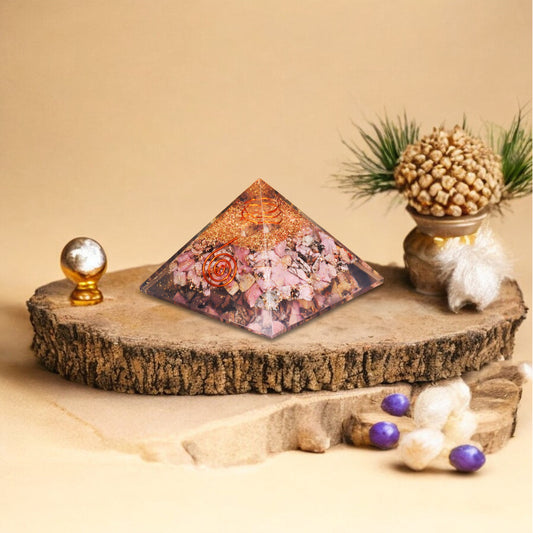 Rhodonite Orgone Crystal Pyramid
