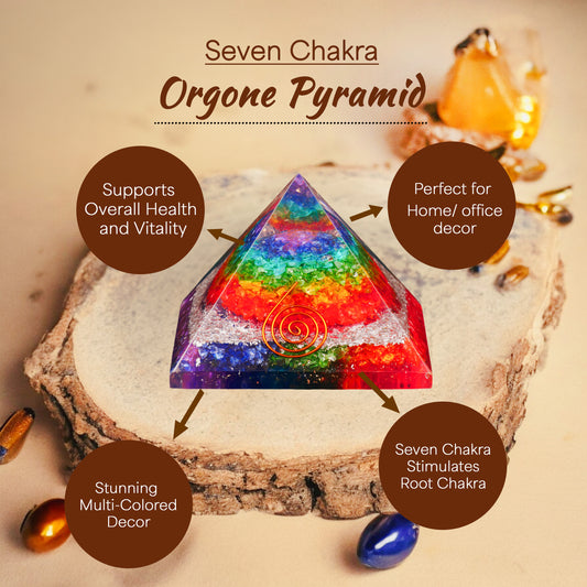 Seven Chakra Orgone Pyramid for Energy Balance