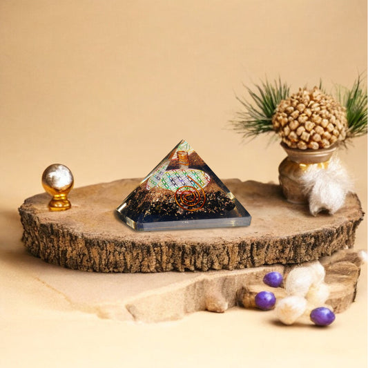 Purple Onyx and Green Onyx Orgone Pyramid