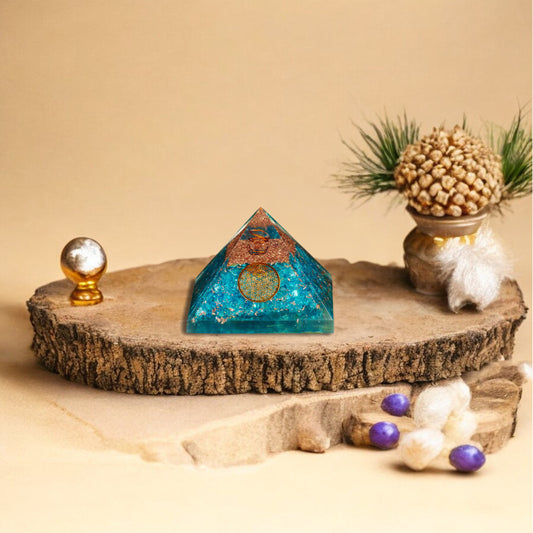 Blue Onyx Orgone Pyramid For Communication
