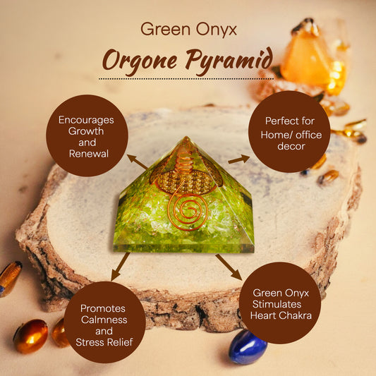 Green Onyx Orgone Pyramid For Harmony
