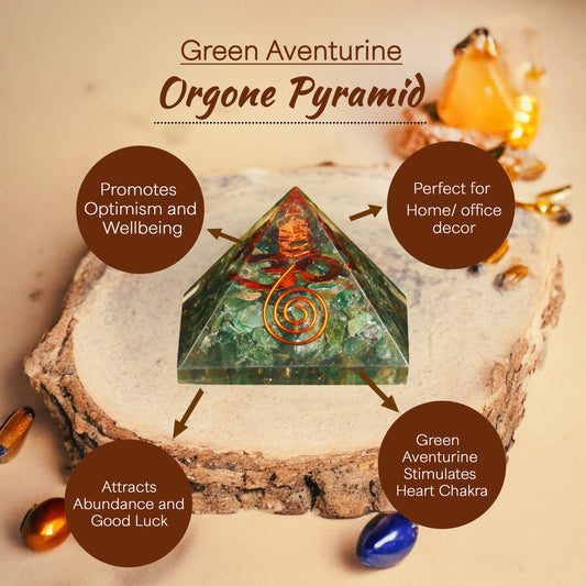 Green Aventurine Orgone Pyramid for Abundance