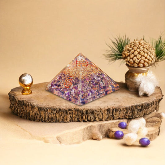 Amethyst Orgone Crystal Pyramid For Calmness