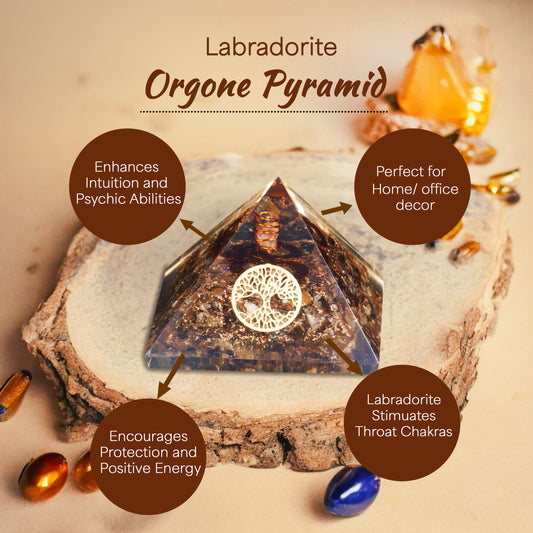 Black Tourmaline Tree of Life Orgone Crystal Stone Pyramid