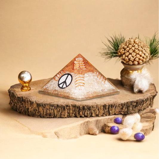 Clear Quartz Peace Orgone Crsytal Pyramid