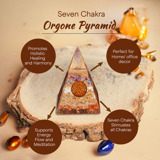 Seven Chakra Orgone Pyramid For Inner Harmony