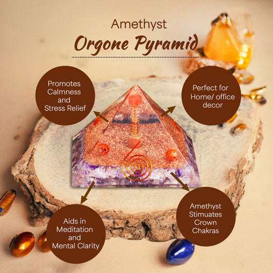 Amethyst Orgone Pyramid For Calmness