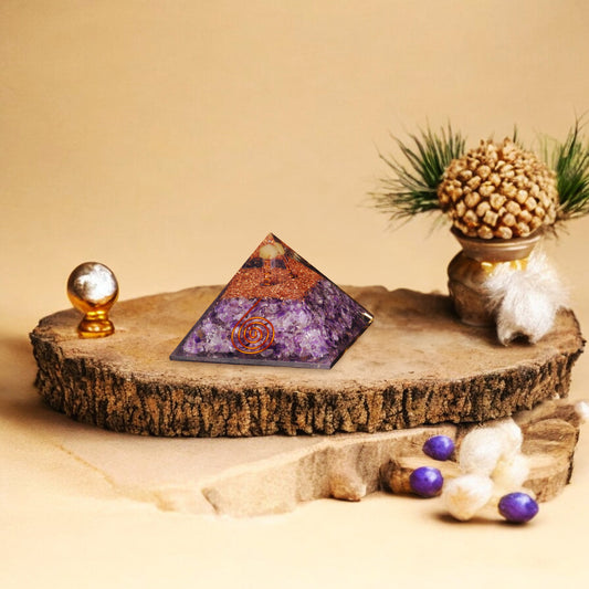 Amethyst Orgone Crystal Pyramid For Spirituality