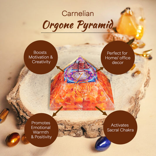 Carnelian Orgone Pyramid For Motivation