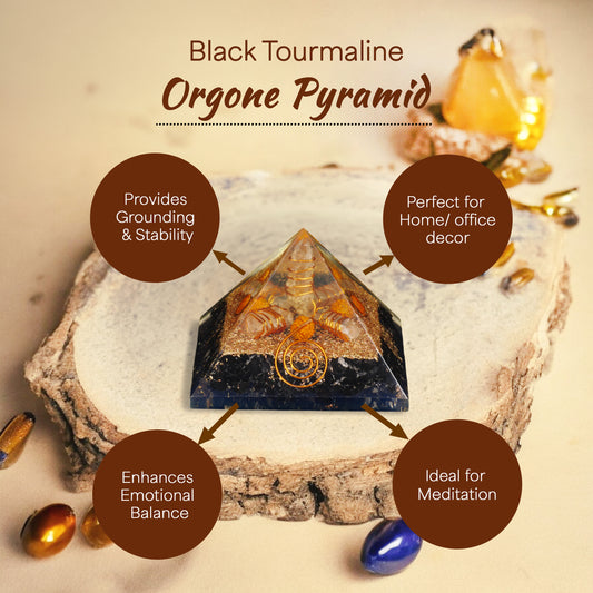 Black Tourmaline Orgone Pyramid For Focus