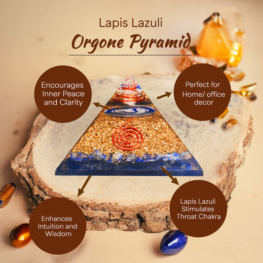Lapis Lazuli Heaaling Orgone Pyramid For Confidence