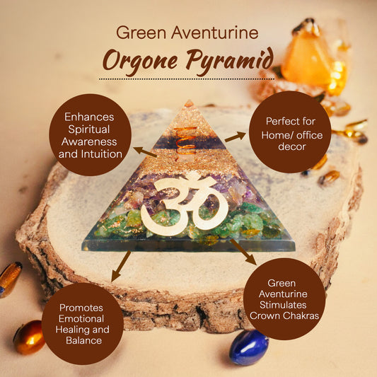 Amethyst and Green Aventurine Orgone Pyramid For Spirituality