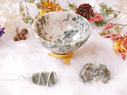 Natural Harmony: Tree Agate Crystal Bowl Set