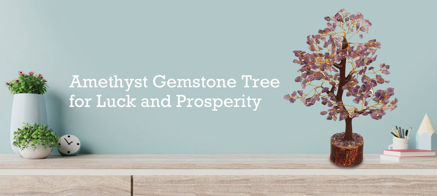 Amethyst Gemstone Tree for Luck and Prosperity