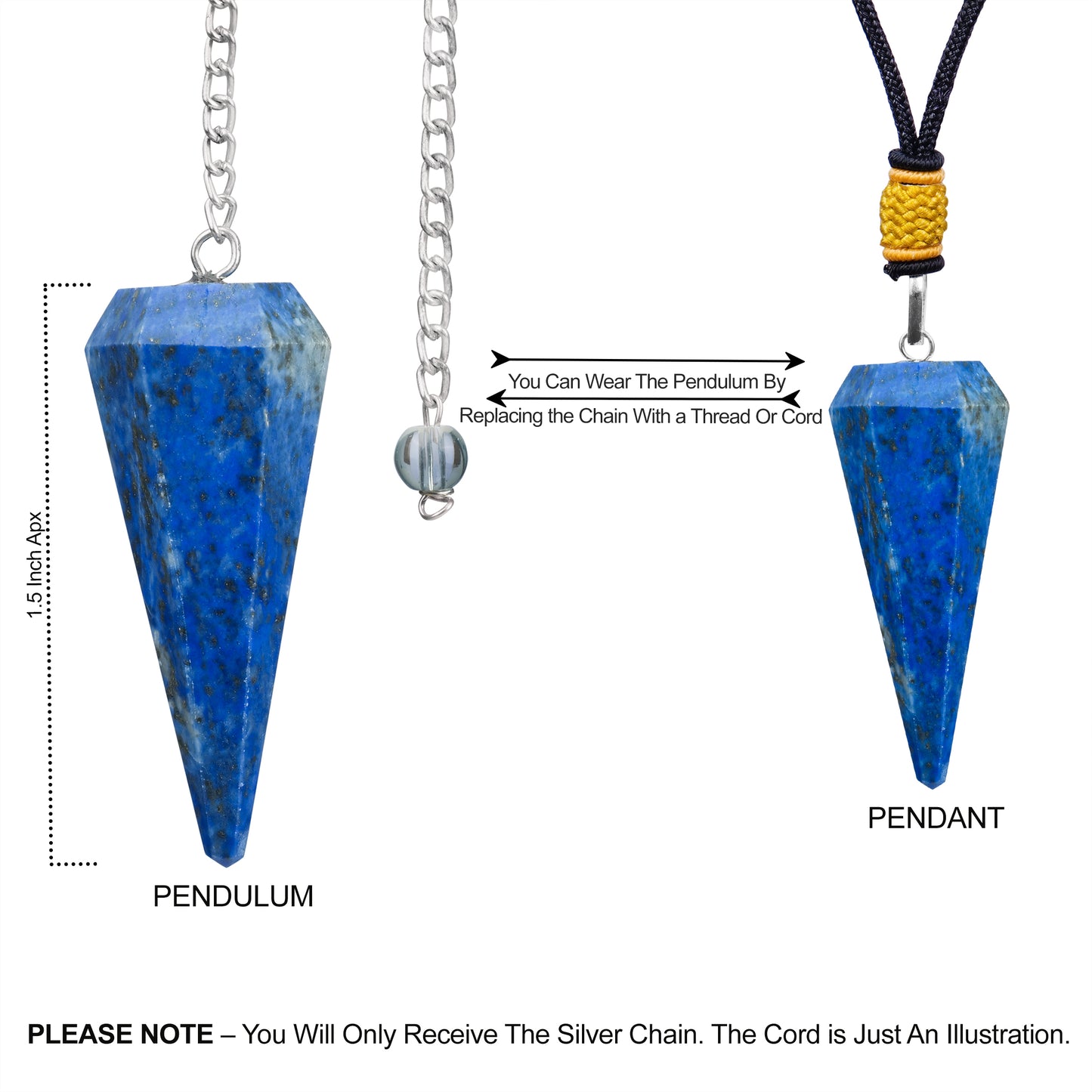 Lapis Lazuli Crystal Pendulum