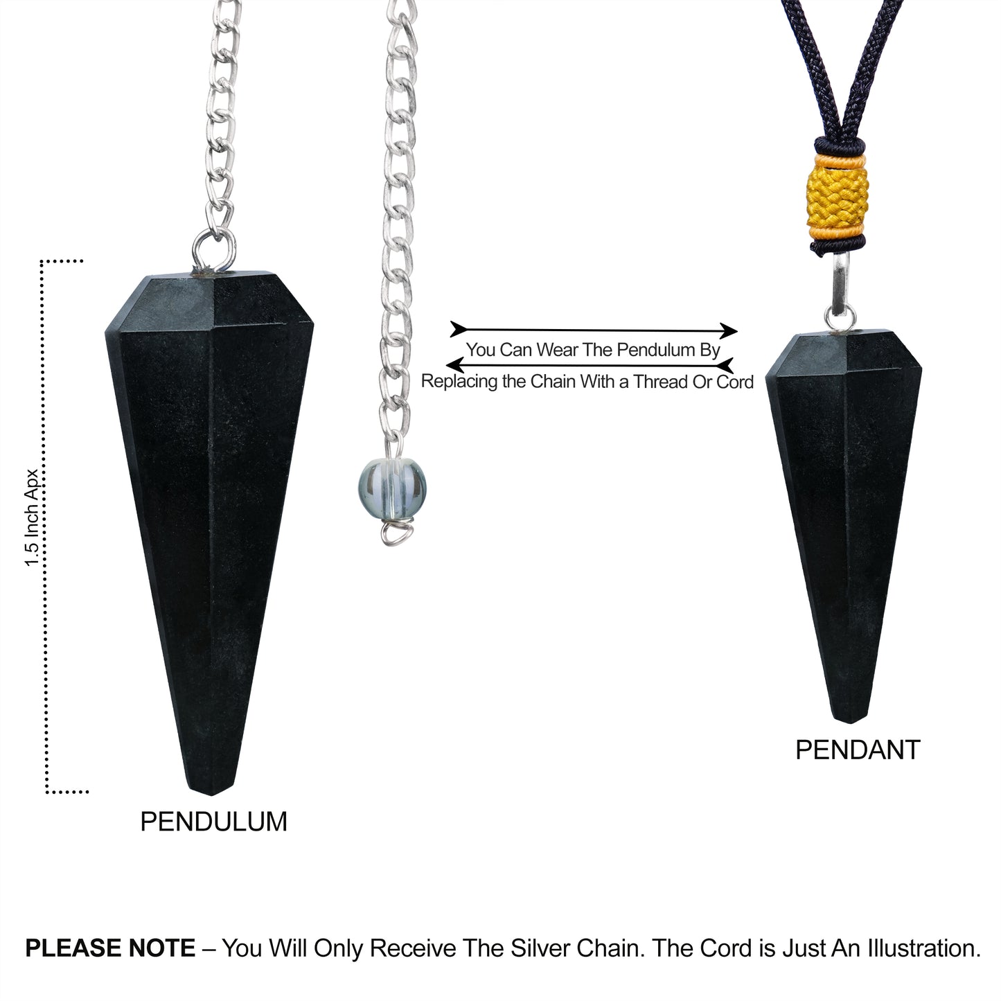 Black Tourmaline Crystal Pendulum