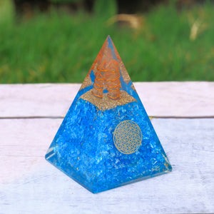 Aquamarine Crystal Orgonite Pyramid