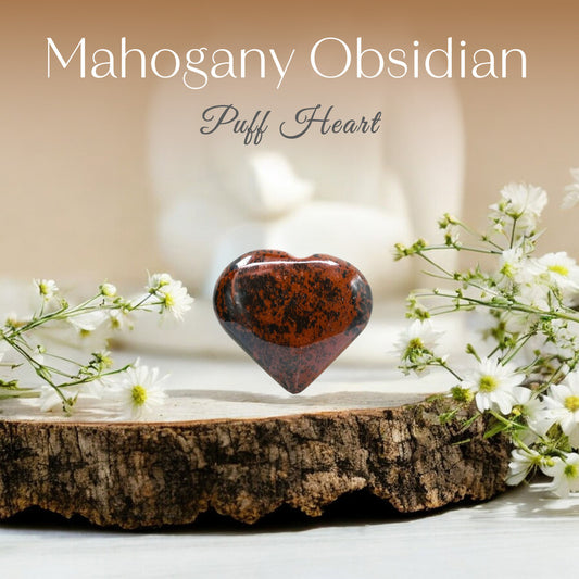 Mahogany Obsidian Puff Heart