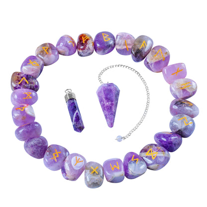 Amethyst Rune Stone Set