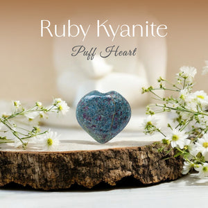Ruby Kyanite Puff Heart