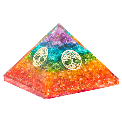 7 Chakra Tree of Life Orgone Crystal Pyramid