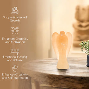 Orange Selenite Crystal Guardian Angel