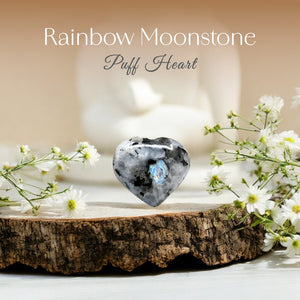 Rainbow Moonstone Puff Heart