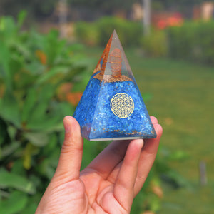 Aquamarine Crystal Orgonite Pyramid