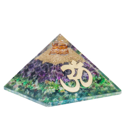 Amethyst & Green Aventurine Orgonite Pyramid