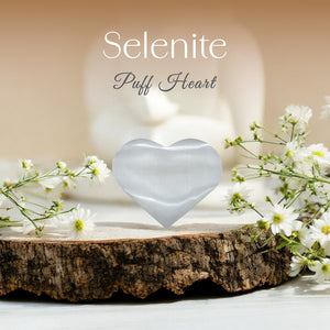 Selenite Puff Heart