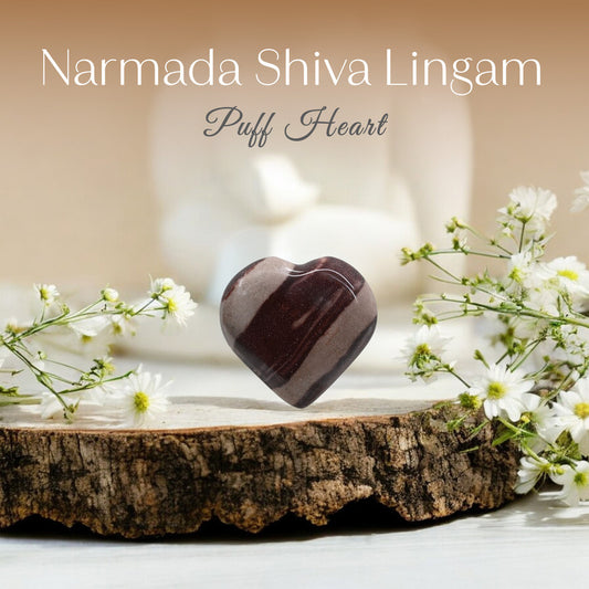 Narmada Shiva Lingam Puff Heart