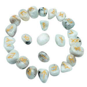 Rainbow Moonstone Norse Runes Crystals