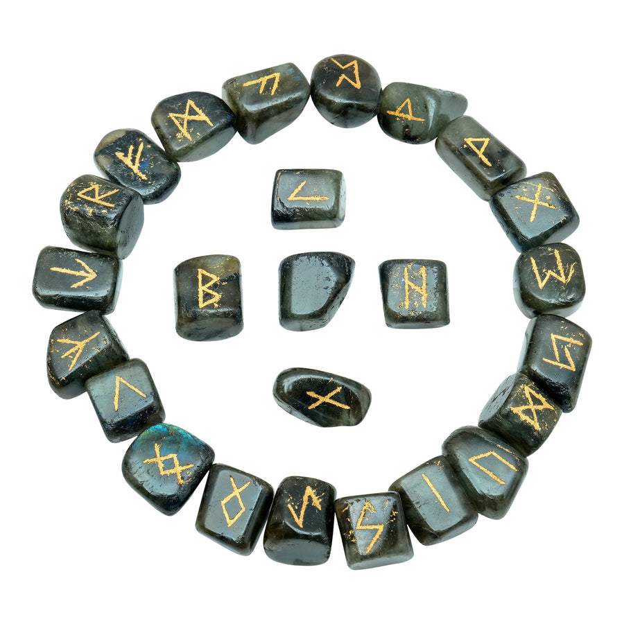 Labradorite Crystal Handcrafted Rune Set