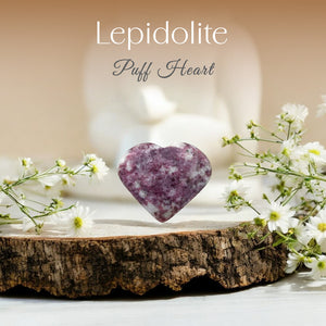 Lepidolite Puff Heart
