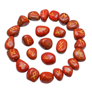 Red Jasper Rune Stone Set