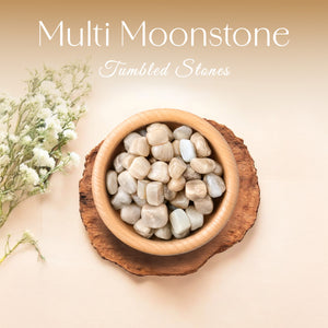 1lb Multi Moonstone Tumbled Stone
