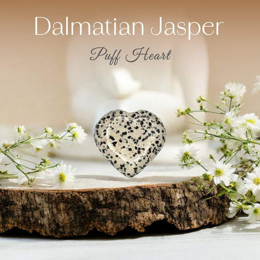 Dalmatian Jasper Puff Heart