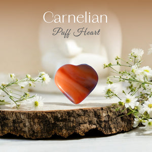 Carnelian Puff Heart
