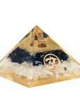 Black Tourmaline Selenite Orgonite Pyramid with Om Symbol Meditation & Emf Protection