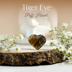 Tiger Eye Puff Heart
