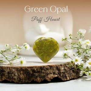 Green Opal Puff Heart