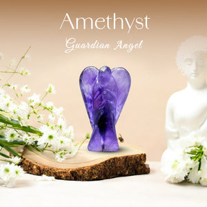 Amethyst Guardian Crystal Angel Statue