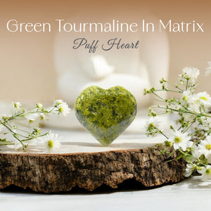 Green Aventurine in Matrix Puff Heart