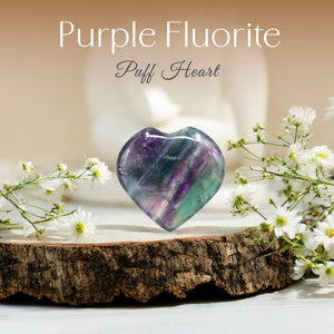 Purple Fluorite Puff Heart