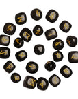 Black Tourmaline Elder Futhark Gemstone Rune Set